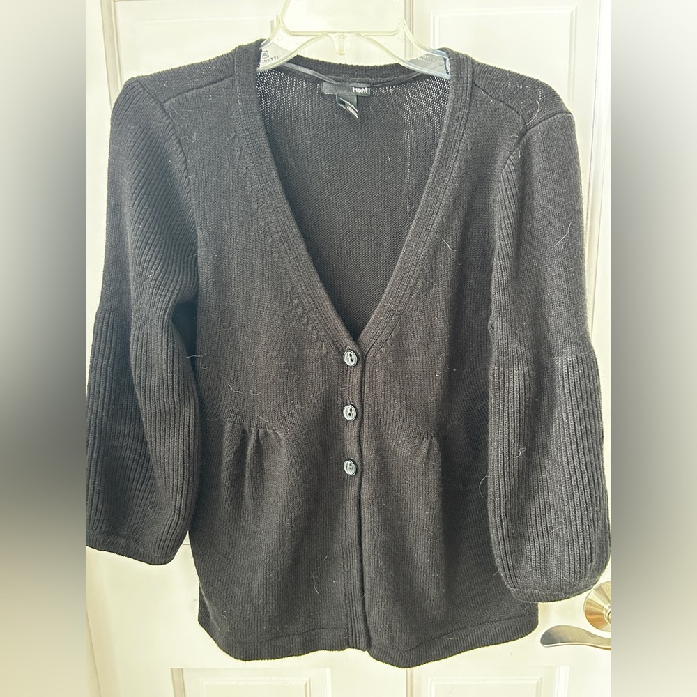 H&M Black Button-Up Cardigan